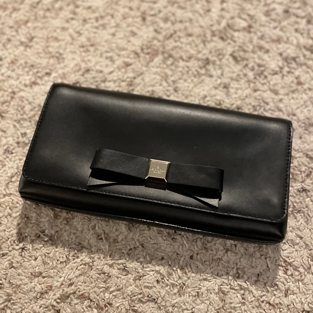 Kate Spade leather bow clutch